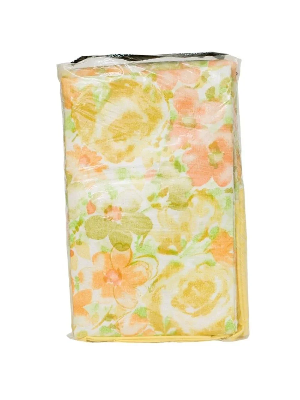 Springmaid Vintage Pillowcases Pair Standard Size Yellow Floral Cotton Blend NOS